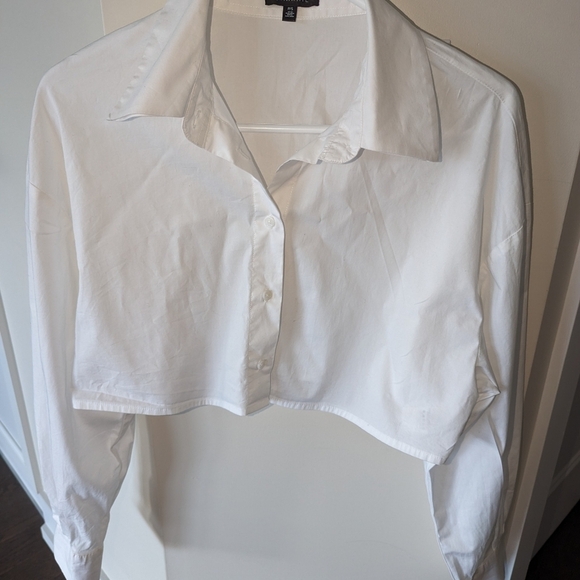 Dynamite oversize crop cotton blouse, drop shoulder - Picture 6 of 6